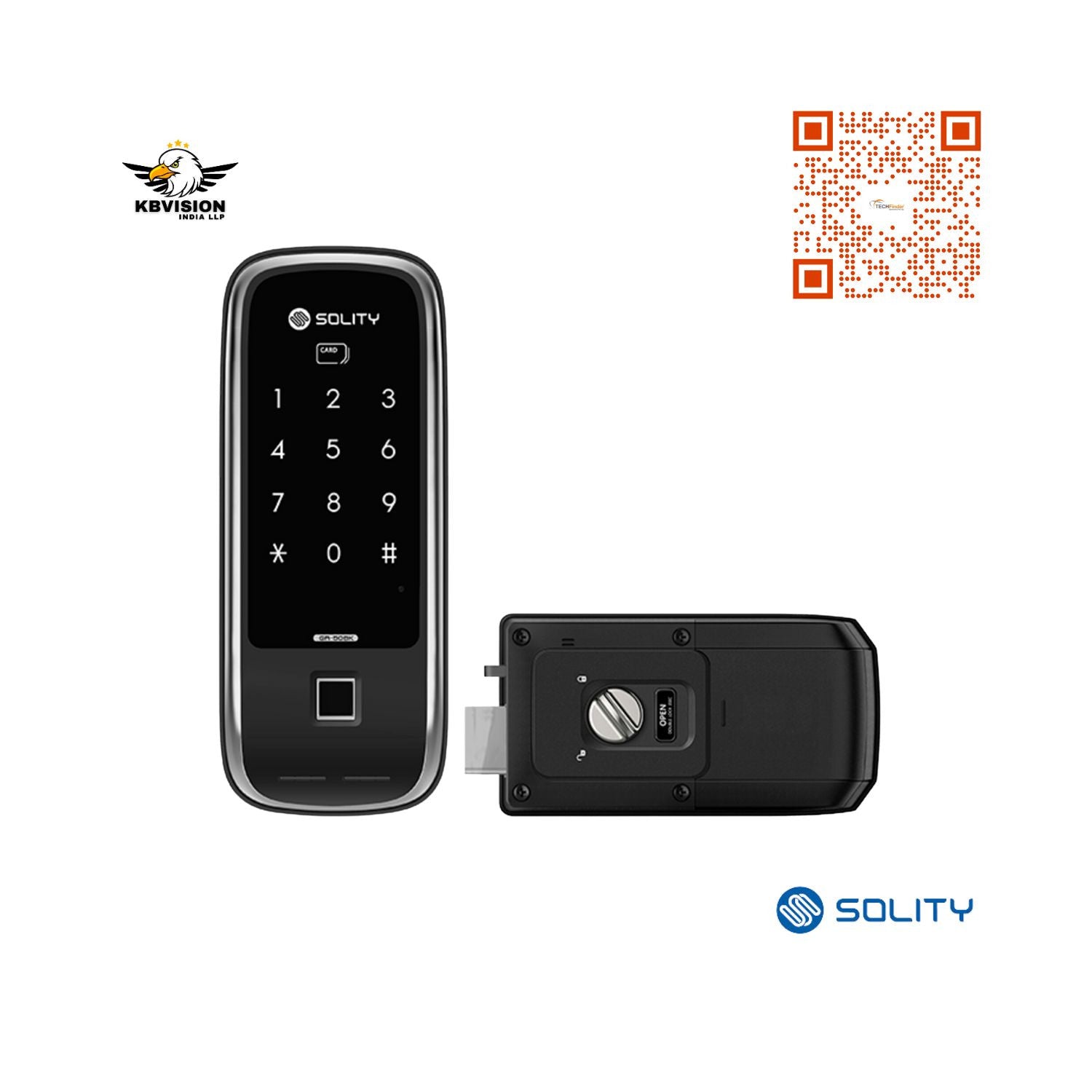 Solity GR-50BK Premium Finger Print Digital Rim Lock Solity GR-50BK Premium Finger Print Digital Rim Lock